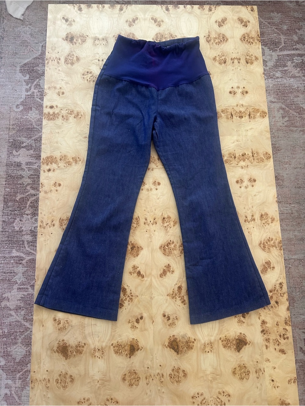 Women’s Vintage Maternity Denim Jeans: Flare Leg